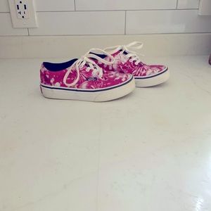 Little Girls pink tie dye vans Great used condition